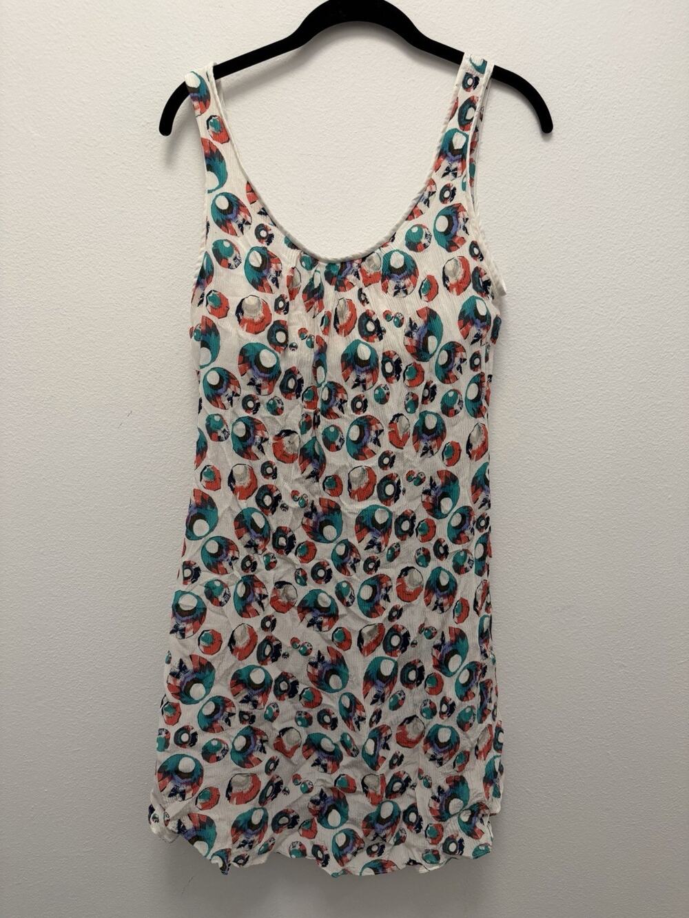 Thread Social 100% Silk Dress Womens L Abstract Print Sleeveless Shelf Bra
